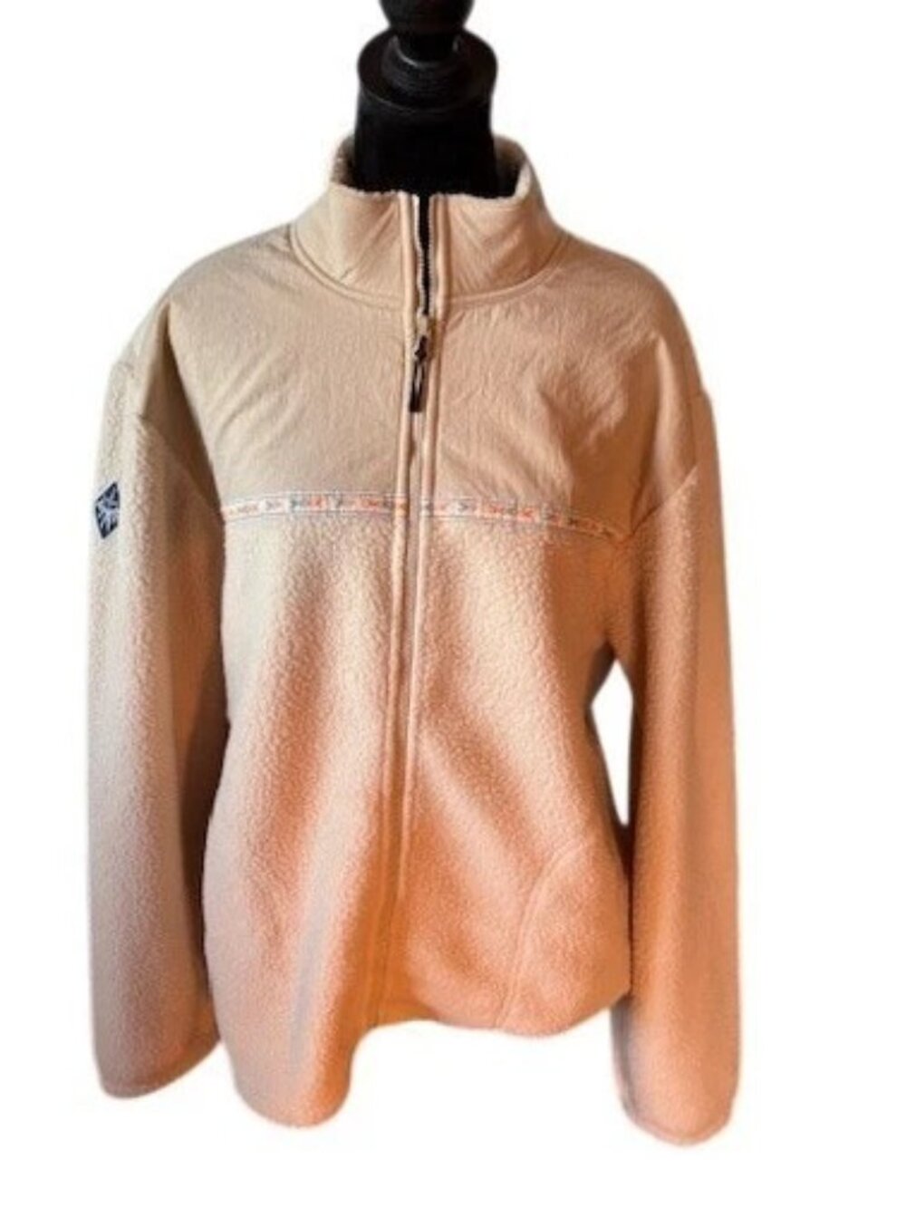 Prana Womens Beige Hurricane FZ Fleece Sherpa Full Zip Lined Jacket NWOT L